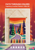 Forest Tapestry Crochet Pattern: Sunset Wall Hanging (100x150 Stitches PDF)