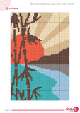 Vibrant Sunset Lake Tapestry Crochet Pattern 60x90 Stitches PDF