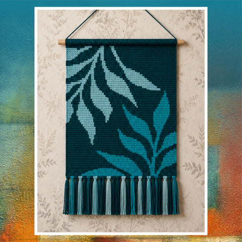 Leaf Tapestry Crochet Pattern: Botanical Wall Hanging (90x120 Stitches PDF)