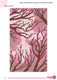 Tree Silhouette Tapestry Crochet Pattern: Rustic Wall Hanging (PDF Download 70x120 Stitches)