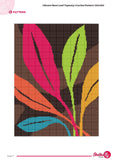 Vibrant Neon Leaf Tapestry Crochet Pattern 120x160 Stitches PDF
