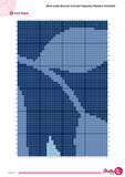 Blue Leafy Branch Crochet Tapestry Pattern: Modern Botanical Wall Hanging (PDF Pattern 140x200 Stitches)