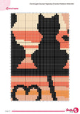 Cat Couple Sunset Tapestry Crochet Pattern: Romantic Home Decor (PDF Pattern 100x150 Stitches)