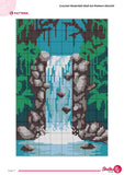 Crochet Waterfall Tapestry Pattern: Jungle Cascade Pixel Art (80x120 Stitches PDF)