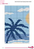 Beach Sunset Crochet Tapestry Pattern: Palm Tree Coastal Wall Hanging (60x90  Stitches PDF)