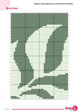 Modern Leaf Tapestry Crochet Pattern (100x150 Stitches PDF) | Green Botanical Wall Hanging Digital Download