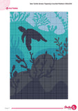Sea Turtle Tapestry Crochet Pattern – Underwater Coastal Wall Hanging (100x150 Stitches PDF)