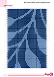 Blue Leaves Crochet Tapestry Pattern: Botanical Wall Hanging (PDF Download 110x160  Stitches)