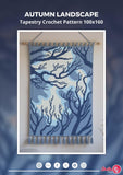 Autumn Landscape Tapestry Crochet Pattern: Wall Hanging (Digital PDF Download 100x160 Stitches)