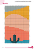 Crochet Tapestry Pattern: Desert Moon, Cactus, Sunset Glow (PDF Pattern 100x150 Stitches)