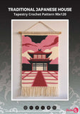 Japanese Pagoda Tapestry Crochet Pattern: Pixel Art Wall Hanging (PDF Download 90x120 Stitches)