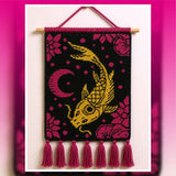 Zen Koi Moon Night Tapestry Crochet Pattern 120x180 Stitches