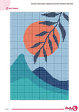 Sunset Mountain Tapestry Crochet Pattern: Modern Botanical Wall Hanging (PDF)