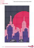 Neon Sunset City Tapestry Crochet Pattern: Skyline Wall Hanging (PDF Pattern)