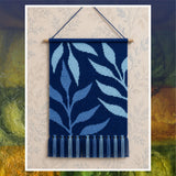 Botanical Leaf Tapestry Crochet Pattern: Blue Green Wall Hanging (PDF Pattern 110x160 Stitches)