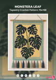 Monstera Leaf Tapestry Crochet Pattern: Tropical Wall Hanging (75x100 Stitches PDF)