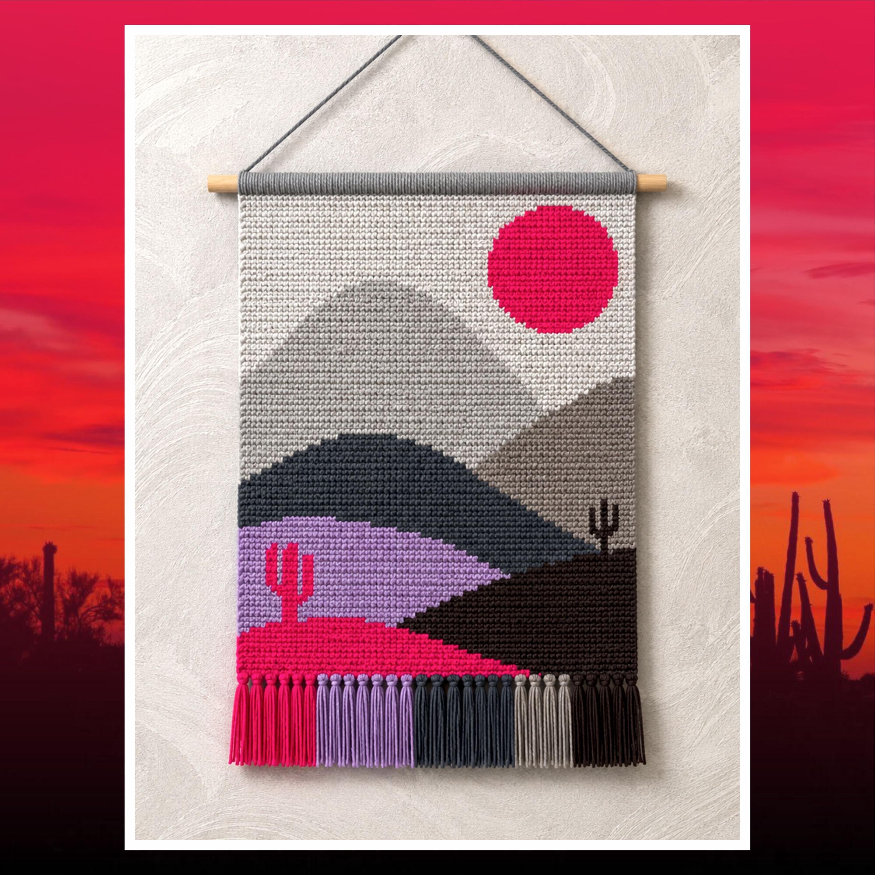 Crochet Wall Hanging Pattern: Desert Sunset Tapestry (PDF Pattern)