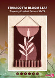 Terracotta Bloom Leaf Tapestry Crochet Pattern: Boho Wall Art (PDF Pattern 50x75 Stitches)