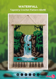 Waterfall Tapestry Crochet Pattern | Nature Wall Hanging (60x90 Stitches PDF)