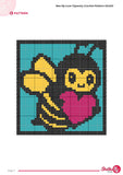 Bee My Love Crochet Pattern: Tapestry Wall Hanging (PDF Download 50x50 Stitches)