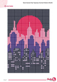 Neon Sunset City Tapestry Crochet Pattern: Skyline Wall Hanging (PDF Pattern)
