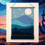 Mystic Moon Crochet Tapestry Pattern 120x180 Stitches | Celestial Boho Wall Hanging PDF Crochet Pattern