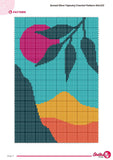 Tapestry Crochet Pattern: Sunset Mountain Wall Hanging (PDF Download 80x120 Stitches)