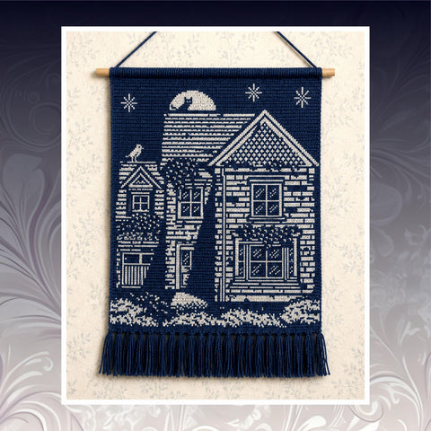 Vintage House Tapestry Crochet Pattern: Charming Home Wall Hanging (Digital PDF Download 160x200 Stitches)