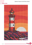 Lighthouse Tapestry Crochet Pattern: Coastal Sunset Wall Hanging (PDF)