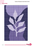 Purple Leaf Tapestry Crochet Pattern: Modern Botanical Wall Hanging (PDF Pattern 50x75 Stitches)