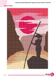 Sunset Boat Tapestry Crochet Pattern: Nature Wall Hanging (100x150 Stitches PDF)