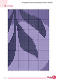 Purple Botanical Crochet Tapestry Pattern 100x150 PDF | Modern Leaf Wall Hanging | Elegant Boho Crochet eBook