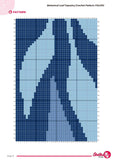 Botanical Leaf Tapestry Crochet Pattern: Blue Green Wall Hanging (PDF Pattern 110x160 Stitches)
