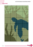 Sea Turtle Tapestry Crochet Pattern: Ocean Wall Hanging (80x120 Stitches PDF)