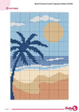 Beach Sunset Crochet Tapestry Pattern: Palm Tree Coastal Wall Hanging (60x90  Stitches PDF)
