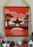 Japan Garden Sunset Crochet Pattern: Oriental Tapestry Wall Hanging (PDF Pattern 90x120 Stitches)