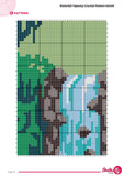 Waterfall Tapestry Crochet Pattern | Nature Wall Hanging (60x90 Stitches PDF)