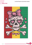 Love Skull Tapestry Crochet Pattern: Punk Gothic Wall Art (PDF Pattern 120x160 Stitches)