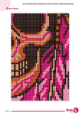 Crochet Skull Tapestry Pattern: Pink Feather Boho Wall Art (PDF Pattern 150x220 Stitches)