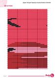 Japan Temple Tapestry Crochet Pattern: Full Moon Wall Hanging (PDF Download 120x160 Stitches)
