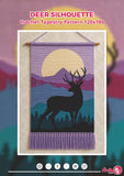 Deer Silhouette Crochet Tapestry Pattern: Mountain Cabin Wall Hanging (PDF Download 120x180 Stitches)