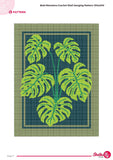 Monstera Crochet Wall Hanging Pattern: Tropical Home Decor (150x200 Stitches PDF)