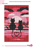 Cat Couple Sunset Tapestry Crochet Pattern: Romantic Wall Hanging (60x90  Stitches PDF)