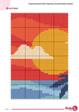 Tropical Sunset Palm Tapestry Crochet Pattern 60x90 Stitches PDF