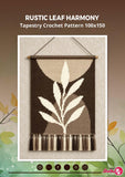 Tapestry Crochet Pattern: Rustic Leaf Wall Hanging (PDF Download 100x150  Stitches)