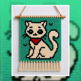 Cat Tapestry Crochet Pattern: Cartoon Kitty Wall Hanging (PDF Pattern 50x50 Stitches)