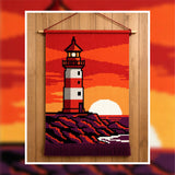 Lighthouse Tapestry Crochet Pattern: Coastal Sunset Wall Hanging (PDF)