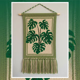 Monstera Crochet Wall Hanging Pattern: Tropical Tapestry PDF (120x160 Stitches)