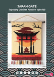 Japan Gate Tapestry Crochet Pattern: Wall Hanging (Digital Download, 120x160 Stitches)