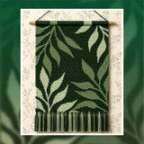 Green Leaves Crochet Tapestry Pattern: Botanical Wall Hanging (140x200 Stitches PDF)